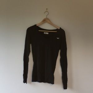 Navy Blue V-Neck Long Sleeve